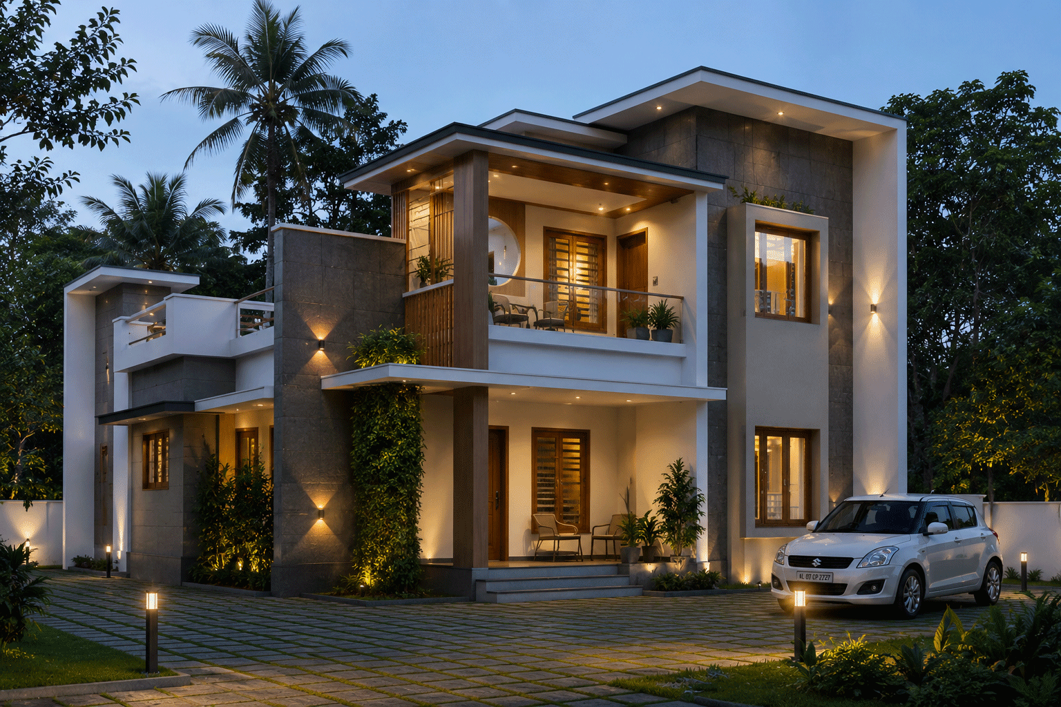 Complete exterior architectural composition