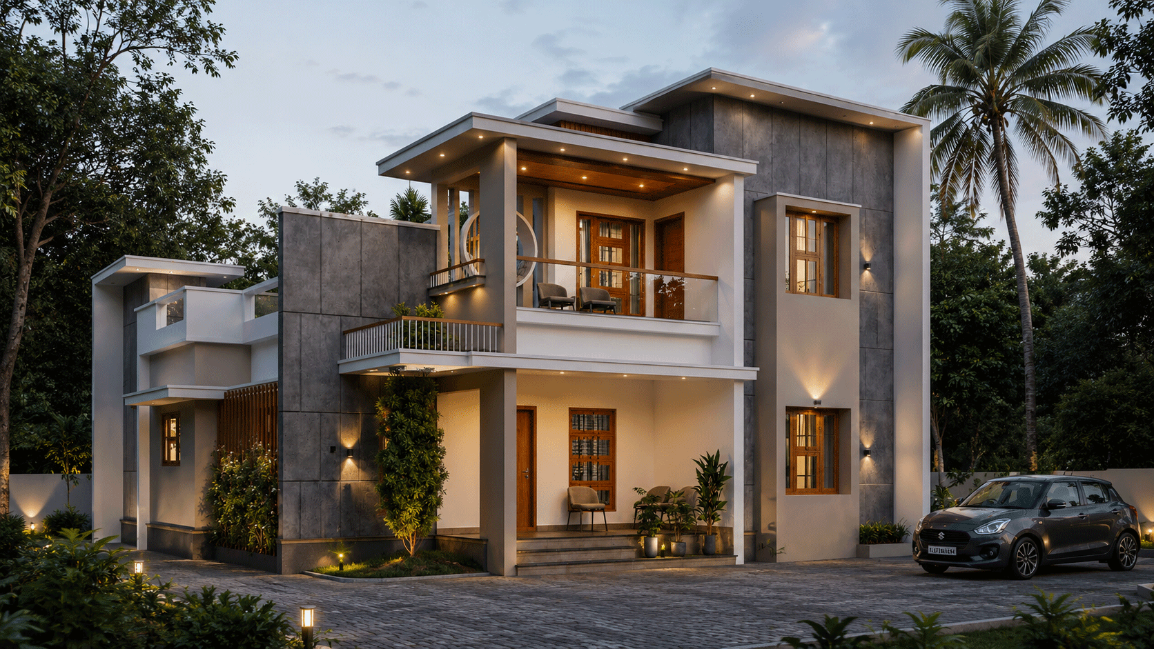Hand-drawn exterior home study